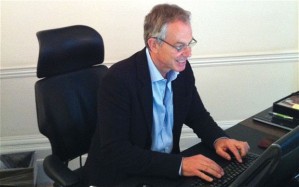 Tony Blair typing